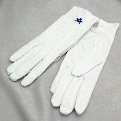White Cotton Gloves with Motif