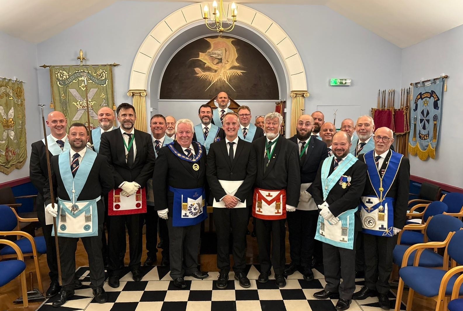 A Memorable Initiation at St Andrews Lodge No.803 with visitors from Belgium!
