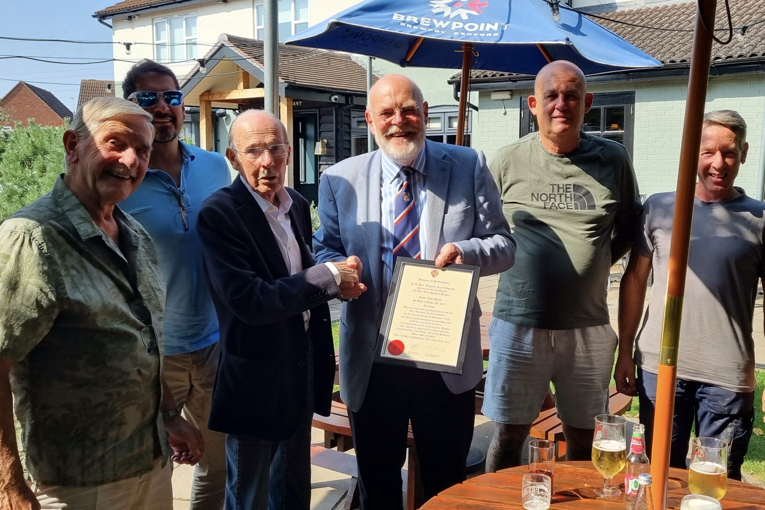 Lester Celebrates 50 Years in Bedfordshire Freemasonry