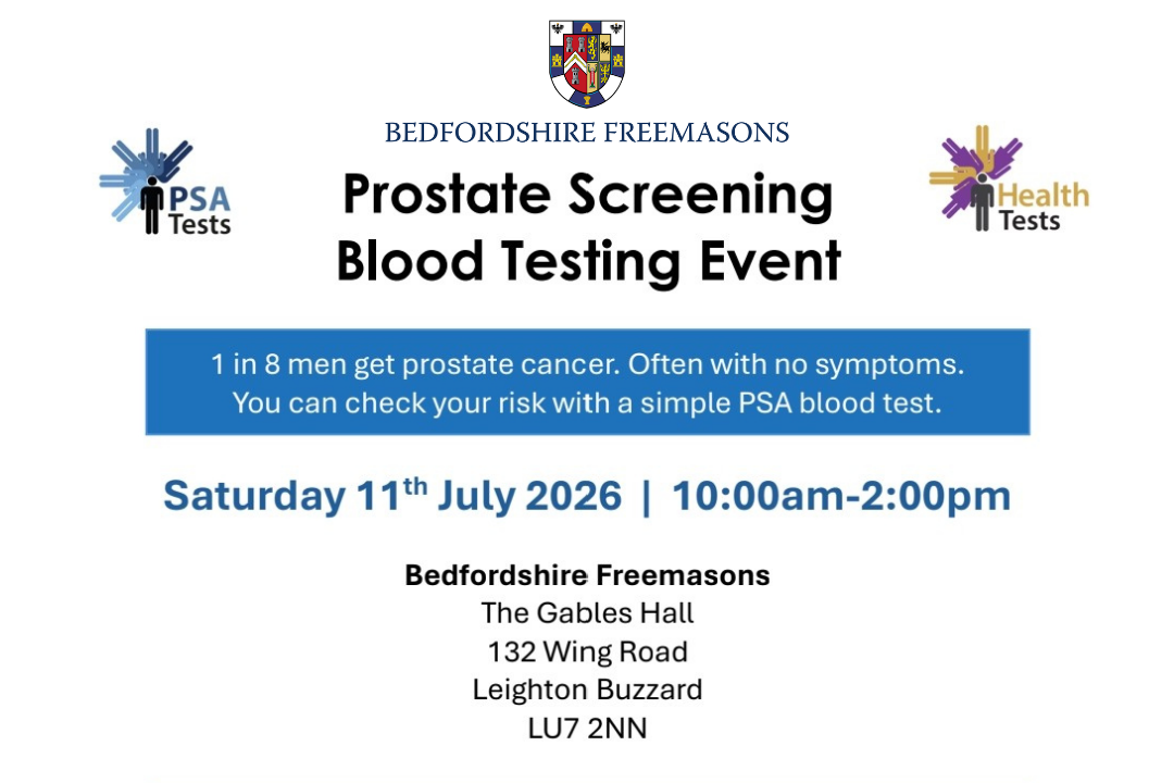 Free PSA Testing Event – Leighton Buzzard Saturday 12th July